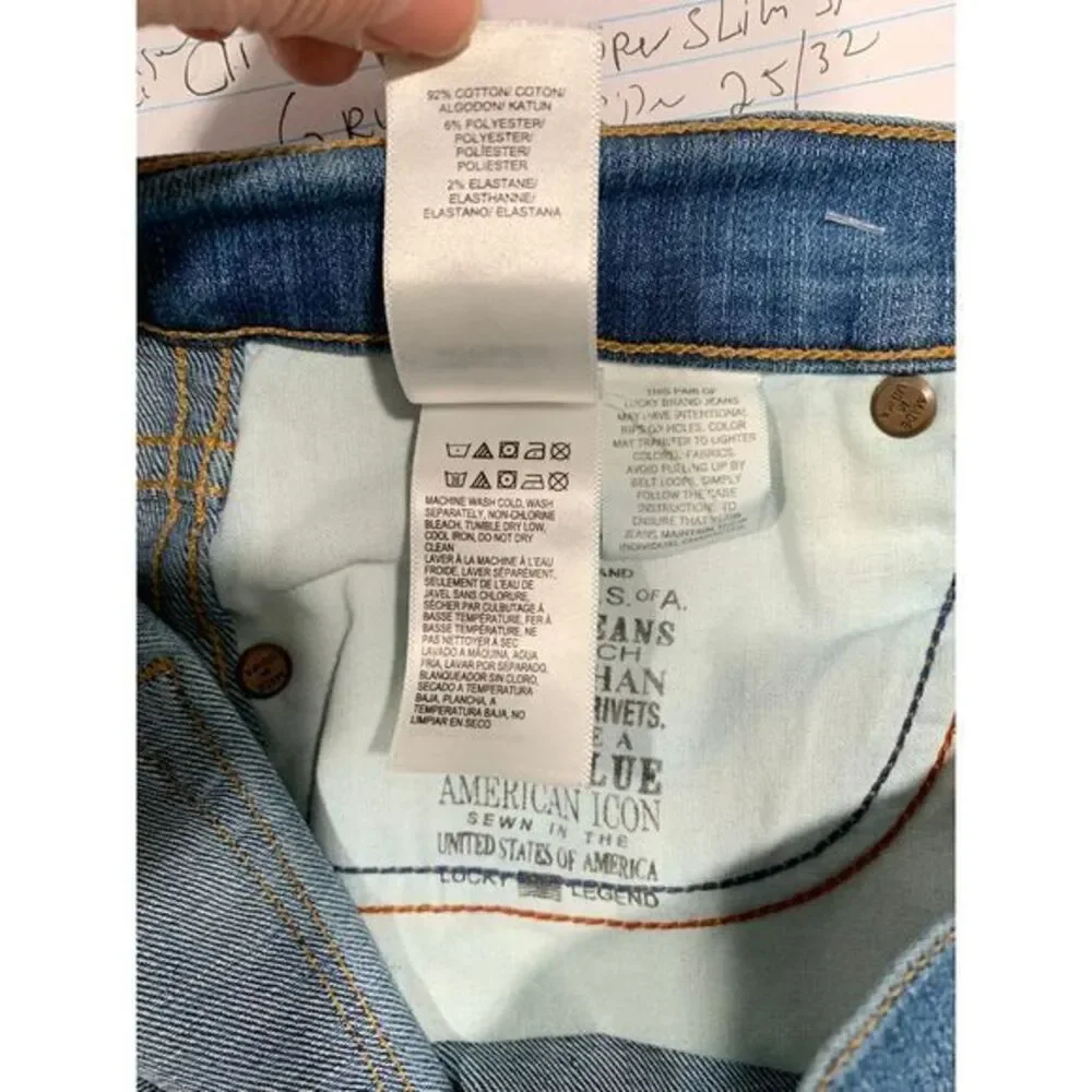 Lucky Brand Distressed Jeans with Released Hem Size 8/29 Charlotte rail,‎ USA